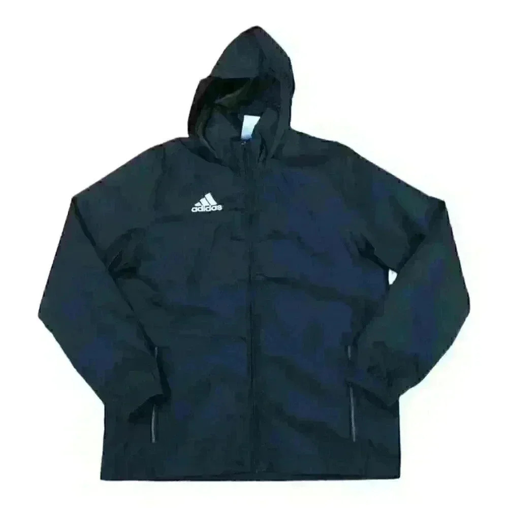 Adidas Zip Up Hooded  Mesh Lined Windbreaker Running Jacket EUC